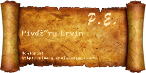 Piváry Ervin névjegykártya